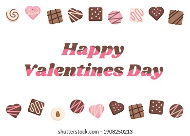Valentine's Day Chocolate Icon Illustration Set