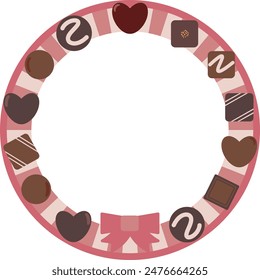 Valentine's Day chocolate illustration circular frame material