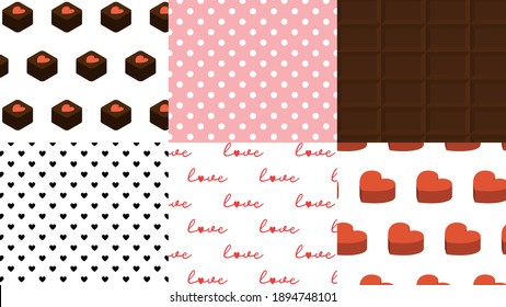 valentine's day chocolate, love, heart pattern background