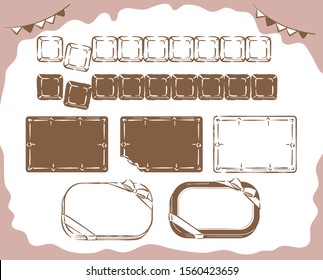 Valentine's Day and chocolate themed banners and labels. Vector illustration.