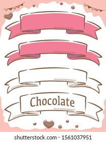 Valentine's Day chocolate themed banners or label. Vector illustration.