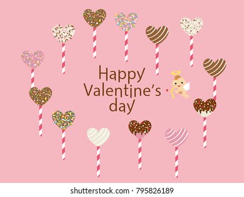 Valentine's day chocolate vector card.