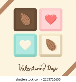 Valentine's Day chocolate vector illustration.