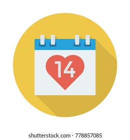 valentines day circle flat 