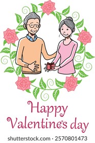 Valentine's Day Clipart of Senior Couple