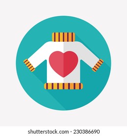 Valentine's Day clothes flat icon with long shadow,eps10