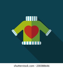 Valentine's Day clothes flat icon with long shadow,eps10