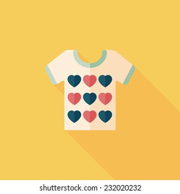 Valentine's Day clothes flat icon with long shadow,eps10