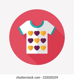 Valentine's Day clothes flat icon with long shadow,eps10