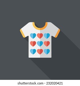 Valentine's Day clothes flat icon with long shadow,eps10