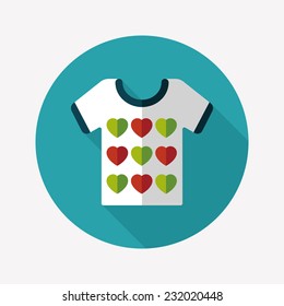 Valentine's Day clothes flat icon with long shadow,eps10