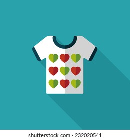 Valentine's Day clothes flat icon with long shadow, eps10