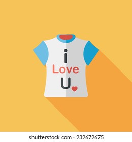 Valentine's Day clothes flat icon with long shadow,eps10