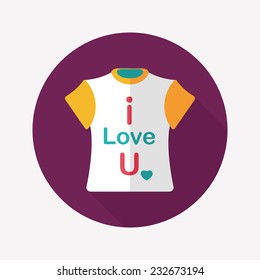 Valentine's Day clothes flat icon with long shadow,eps10