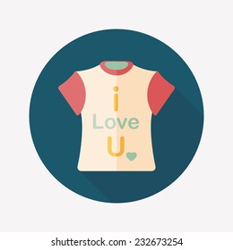 Valentine's Day clothes flat icon with long shadow,eps10