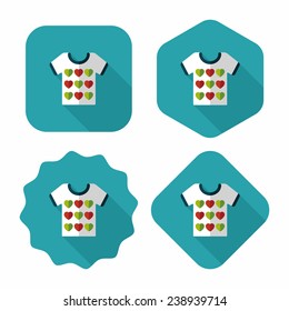 Valentine's Day clothes flat icon with long shadow,eps10