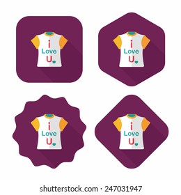 Valentine's Day clothes flat icon with long shadow,eps10