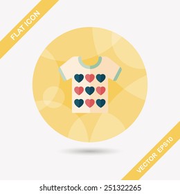 Valentine's Day clothes flat icon with long shadow,eps10