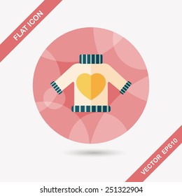 Valentine's Day clothes flat icon with long shadow,eps10
