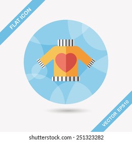 Valentine's Day clothes flat icon with long shadow,eps10
