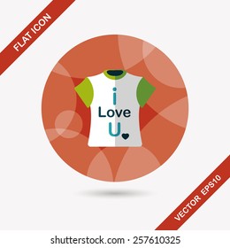 Valentine's Day clothes flat icon with long shadow,eps10