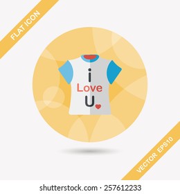 Valentine's Day clothes flat icon with long shadow,eps10
