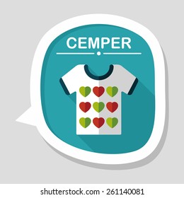 Valentine's Day clothes flat icon with long shadow,eps10