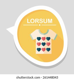 Valentine's Day clothes flat icon with long shadow,eps10
