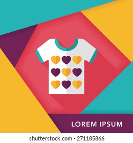 Valentine's Day clothes flat icon with long shadow,eps10