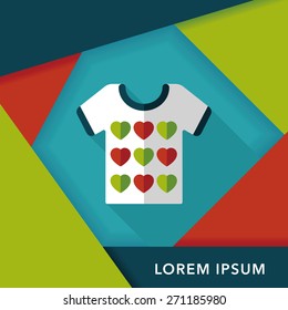 Valentine's Day clothes flat icon with long shadow,eps10