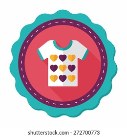 Valentine's Day clothes flat icon with long shadow,eps10