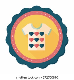 Valentine's Day clothes flat icon with long shadow,eps10