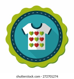 Valentine's Day clothes flat icon with long shadow,eps10