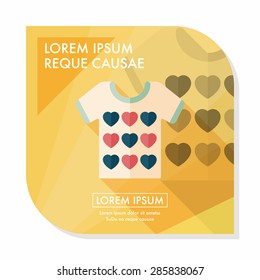 Valentine's Day clothes flat icon with long shadow,eps10