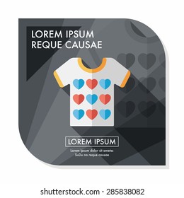 Valentine's Day clothes flat icon with long shadow,eps10