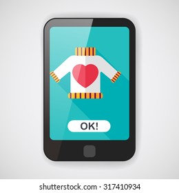 Valentine's Day clothes flat icon with long shadow,eps10