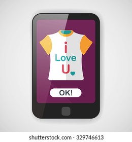 Valentine's Day clothes flat icon with long shadow,eps10