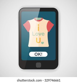 Valentine's Day clothes flat icon with long shadow,eps10