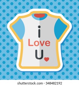 Valentine's Day clothes flat icon with long shadow,eps10