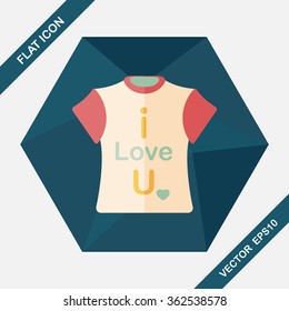 Valentine's Day clothes flat icon with long shadow,eps10