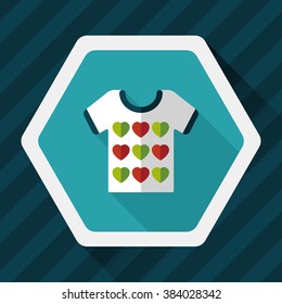 Valentine's Day clothes flat icon with long shadow,eps10