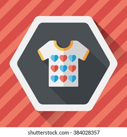 Valentine's Day clothes flat icon with long shadow,eps10