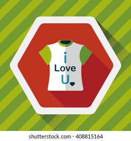 Valentine's Day clothes flat icon with long shadow,eps10
