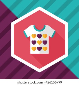 Valentine's Day clothes flat icon with long shadow,eps10
