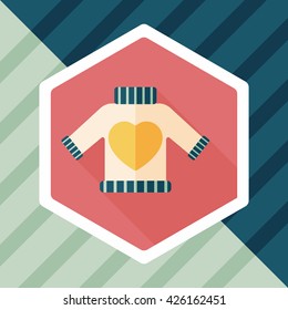 Valentine's Day clothes flat icon with long shadow,eps10
