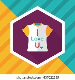 Valentine's Day clothes flat icon with long shadow,eps10