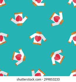 Valentine's Day clothes flat icon,eps10 seamless pattern background