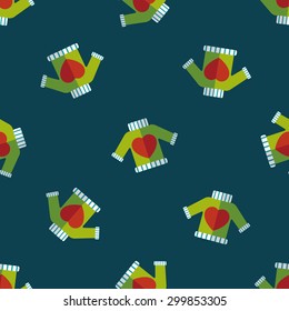 Valentine's Day clothes flat icon,eps10 seamless pattern background