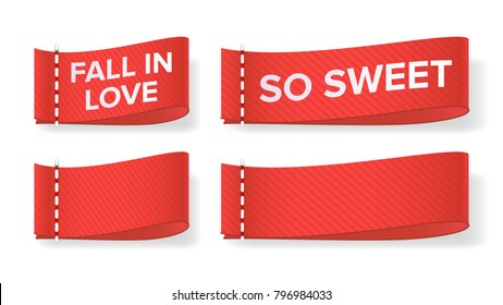 Valentine's Day Clothing labels Vector. Isolated On White Illustration
