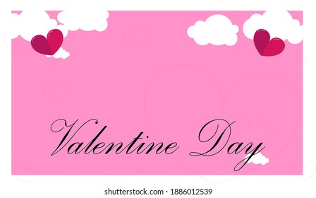 Valentine's day Cloud Heart Pink background